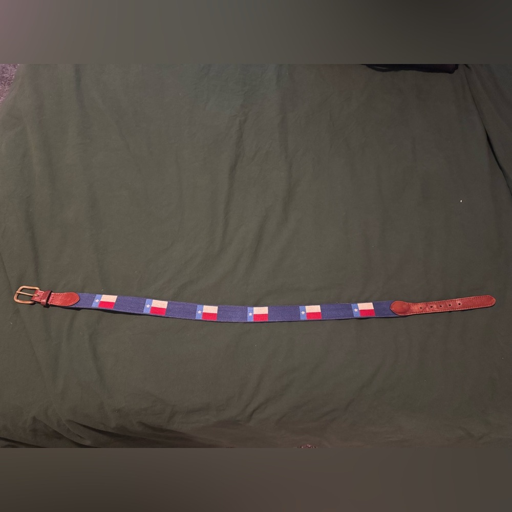 Smathers & Branson needlepoint stitch belt Texas flag